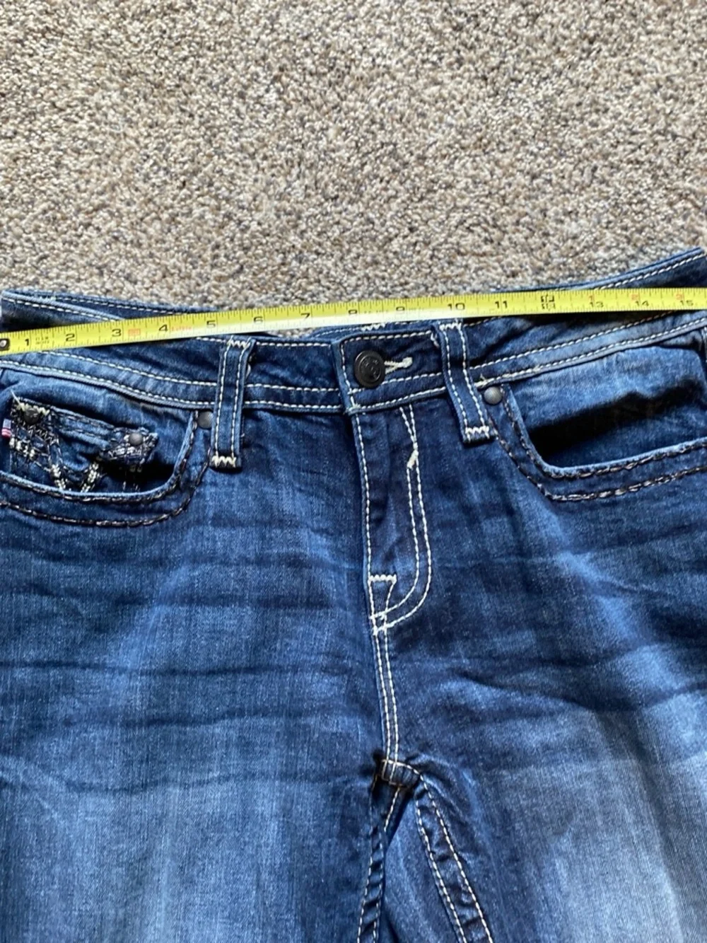 Vigoss Women’s Heritage Fit Dark Blue Denim Capris Size 10